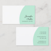 Sjabloon Mint Green White Modern Handscripttekst Visitekaartje (Voorkant / Achterkant)