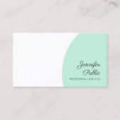 Sjabloon Mint Green White Modern Handscripttekst Visitekaartje (Voorkant)