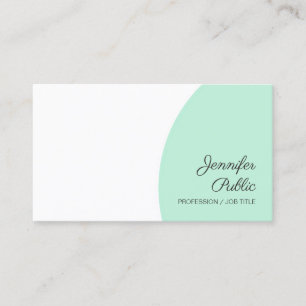 Sjabloon Mint Green White Modern Handscripttekst Visitekaartje