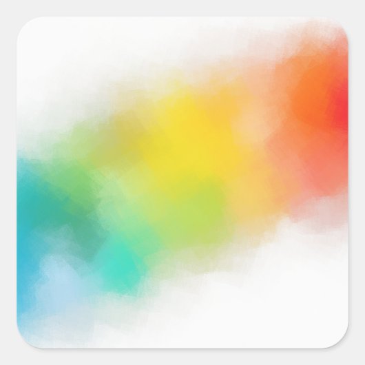 Sjabloon Modern Abstracte Kunst Rood Geel Vierkante Sticker (Voorkant)