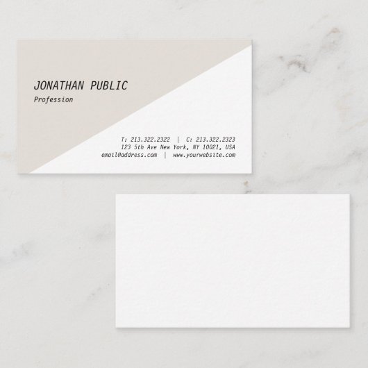 Sjabloon Modern Eenvoudig Elegant Professioneel Visitekaartje (Voorkant / Achterkant)