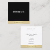 Sjabloon Modern Eenvoudig Goud Zwart Wit Elegant Vierkante Visitekaartje (Voorkant / Achterkant)
