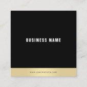 Sjabloon Modern Eenvoudig Goud Zwart Wit Elegant Vierkante Visitekaartje (Voorkant)
