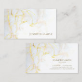 Sjabloon Modern Gold Marble Elegant Golden Trendy Visitekaartje (Voorkant / Achterkant)