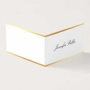 Sjabloon Modern Goud Elegant Handschrift Eenvoudig Visitekaartje