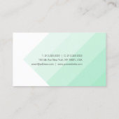 Sjabloon Modern Trendy Mint Green White Visitekaartje (Achterkant)
