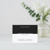 Sjabloon Modern Zwart Wit Elegant Professioneel Visitekaartje (Staand voorkant)