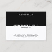 Sjabloon Modern Zwart Wit Elegant Professioneel Visitekaartje (Voorkant)