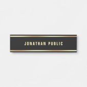 Sjabloon modern zwart-wit en Gold  Deurbordje (Voorkant)