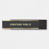 Sjabloon modern zwart-wit en Gold  Deurbordje (Voorkant)