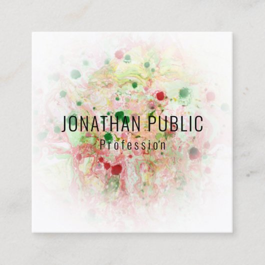 Sjabloon Moderne Abstracte elegante professional Vierkante Visitekaartje (Voorkant)