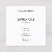 Sjabloon Moderne Abstracte elegante professional Vierkante Visitekaartje (Achterkant)