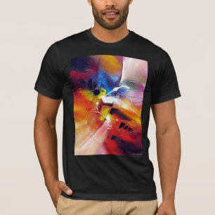 Sjabloon Moderne Abstracte kunst Schilderen zwarte T-shirt