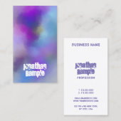 Sjabloon Moderne Abstracte kunst Verstoorde tekst Visitekaartje (Voorkant / Achterkant)