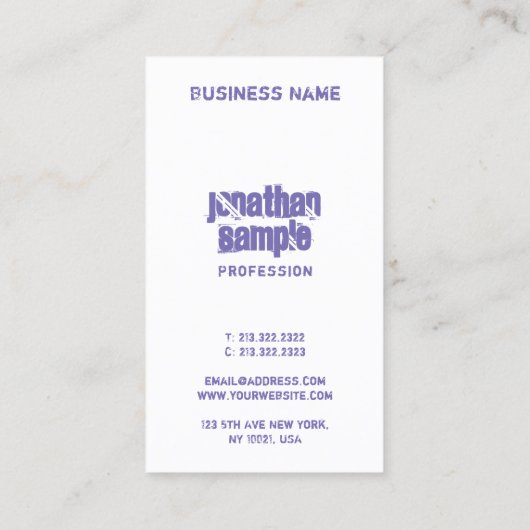 Sjabloon Moderne Abstracte kunst Verstoorde tekst Visitekaartje (Achterkant)