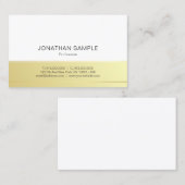 Sjabloon Moderne Elegant Gold White Professional Visitekaartje (Voorkant / Achterkant)