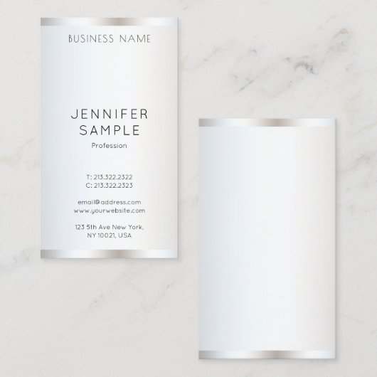 Sjabloon Moderne, elegante professionele verticale Visitekaartje (Voorkant / Achterkant)