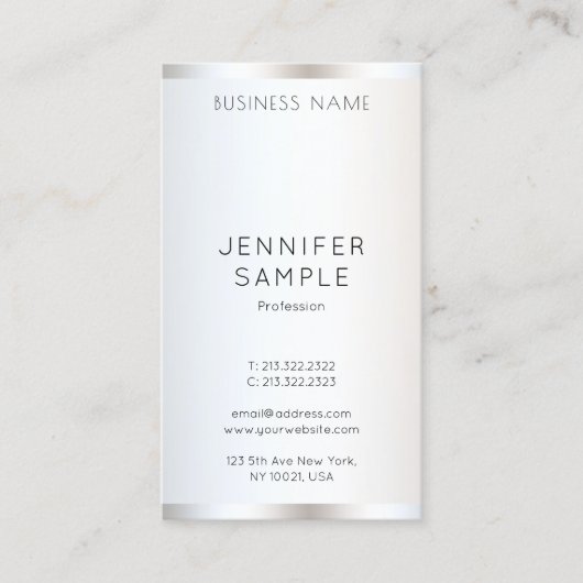 Sjabloon Moderne, elegante professionele verticale Visitekaartje (Voorkant)