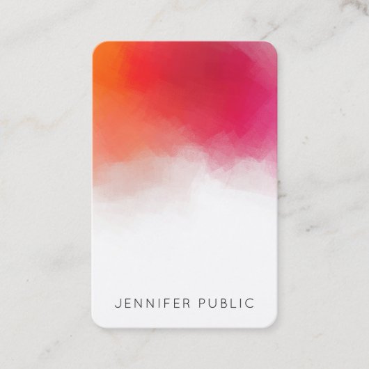 Sjabloon Moderne, kleurrijke Abstracte kunst elega Visitekaartje (Voorkant)