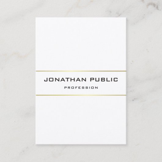 Sjabloon Moderne monogram Gold Stripes Professiona Visitekaartje (Voorkant)