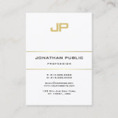 Sjabloon Moderne monogram Gold Stripes Professiona Visitekaartje (Achterkant)