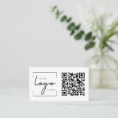 Sjabloon Moderne QR Code Business Logo Eenvoudig Visitekaartje (Staand voorkant)
