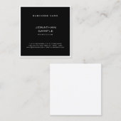 Sjabloon Moderne, stijlvolle elegante zwarte witte Vierkante Visitekaartje (Voorkant / Achterkant)