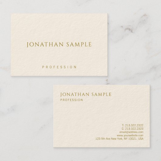 Sjabloon Moderne Visitekaartjes Gold Text Elegant (Voorkant / Achterkant)