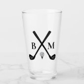 Sjabloon Monogram Eerste Golfclub Vader Bier Glas (Voorkant)