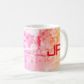 Sjabloon monogram Elegant Moderne Abstracte Kunst Koffiemok (Voorkant rechts)