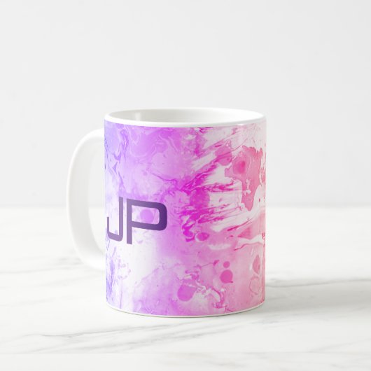 Sjabloon monogram Elegant Moderne Abstracte Kunst Koffiemok (Voorkant links)