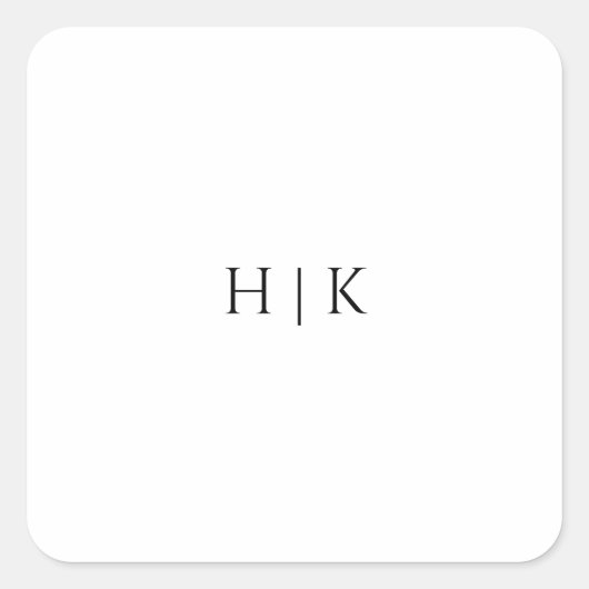 Sjabloon Monogram Ronde Sticker (Voorkant)