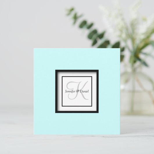 Sjabloon Monogram Weddenschappen Aangepaste namen Kaart (Staand voorkant)