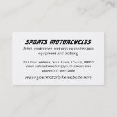 Sjabloon Motorfietsen testen Visitekaartje (Achterkant)