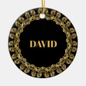 Sjabloon, Naam, Sierlijke gouden lijst Keramisch Ornament (Voorkant)