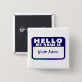 Sjabloon Naam tag Vierkante Button 5,1 Cm (Voorkant /achterkant)