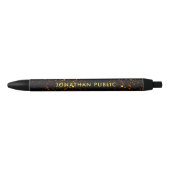 Sjabloon Naam Tekst Elegant Goud Glitter Custom Zwarte Inkt Pen (Voorkant)