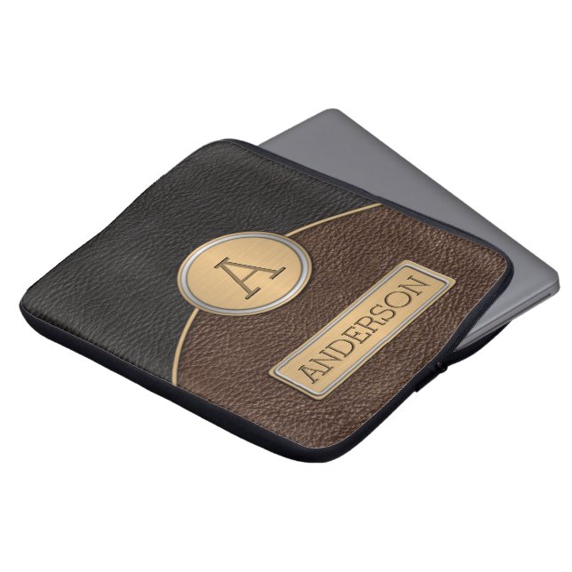 Sjabloon Naam uitvoerend monogram Laptop Sleeve (Voorkant top)