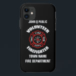 Sjabloon naam vrijwilliger brandweerman Case-Mate iPhone case<br><div class="desc">Red Fire Department logo. Personaliseer met jouw naam en afdeling. Geweldig voor vrijwilligers en eerstehulpverleners.</div>