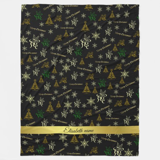 sjabloon naam vrolijke kerst fleece deken (Voorkant)