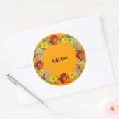 Sjabloon najaar kleuren ronde sticker (Envelop)