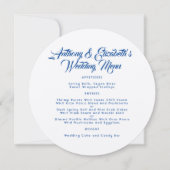 Sjabloon Navy Kraft Paper Round Wedding Menu Kaart (Voorkant)