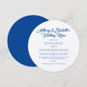 Sjabloon Navy Kraft Paper Round Wedding Menu Kaart (Voorkant / Achterkant)