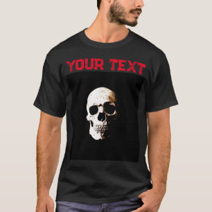 Sjabloon Noodlijdende Tekst Zwart & Rood Mannen Mo T-shirt