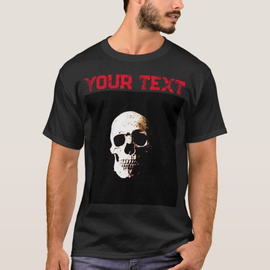 Sjabloon Noodlijdende Tekst Zwart & Rood Mannen Mo T-shirt (Voorkant)