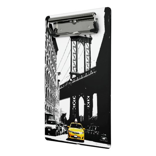 Sjabloon Nyc Yellow Taxi Brooklyn Bridge New York Mini Klembord (Angled2)