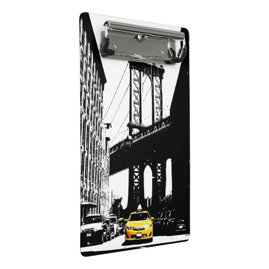Sjabloon Nyc Yellow Taxi Brooklyn Bridge New York Mini Klembord (Schuin)