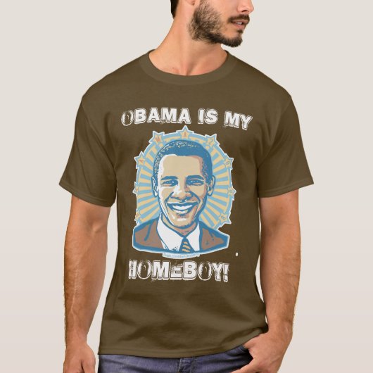 Sjabloon - Obama is mijn Homeboy T-shirt (Voorkant)