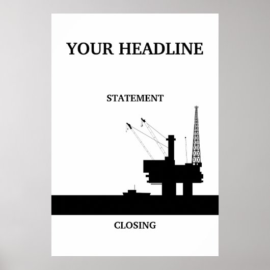 Sjabloon offshore olie-Poster Poster (Voorkant)