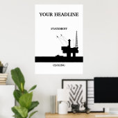 Sjabloon offshore olie-Poster Poster (Thuiskantoor)